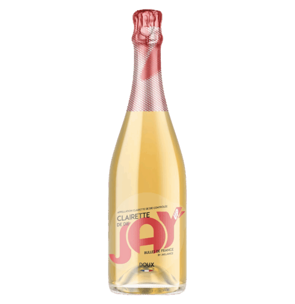 Maison Jaillance, clairette de die, vin pétillant, vignoble die, packshot jay up doux jaillance